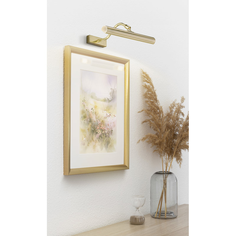 Hardwired Dimmable Wall Mount Picture Light, Polished Brass
