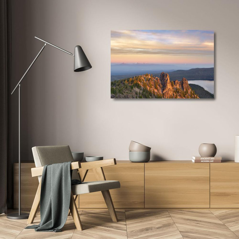 Toile tendue avec châssis photo Loon Peak®: Sunrise from Paulina Peak