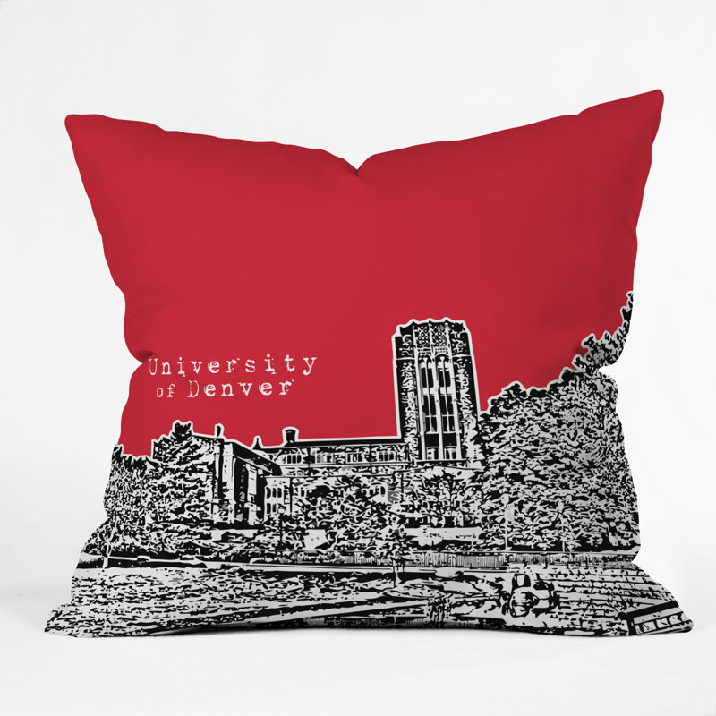 Coussin intérieur / extérieur Bird Ave University, 20 po x 20 po, Université de Denver