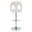 Tabouret de bar réglable en métal chromé et tissu blanc neige avec repose-pieds arrondi en T - ensemble de 2-1427809385-1427809391