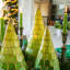 Capiz Trees, Set Of Three, Green Multi