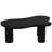 Black Coffee Table, 44'' X 25.9'', 1.5'' Thick. Cream Style, 3 Legs, Easy Install, Round Edge For Living Room Interior