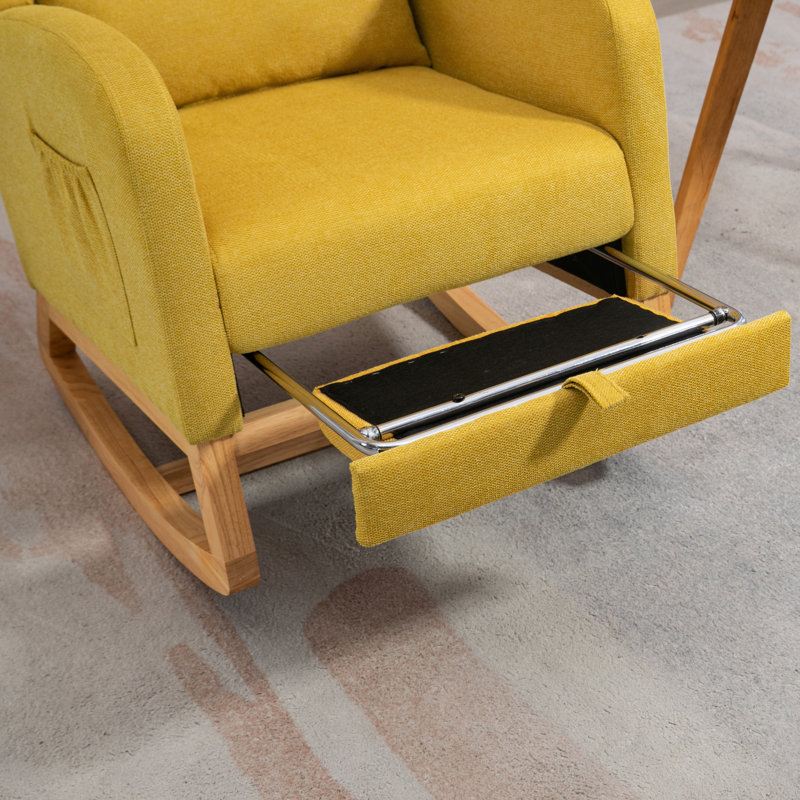 Chaise berçante Jakela, Moutarde, Naturel