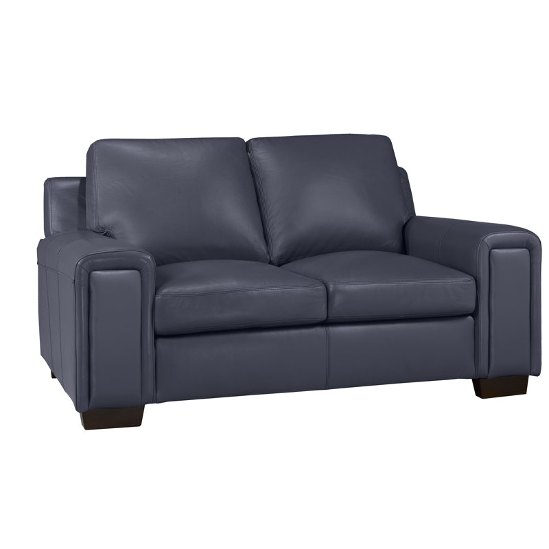 Causeuse Edgmon, Cuir bleu marine
