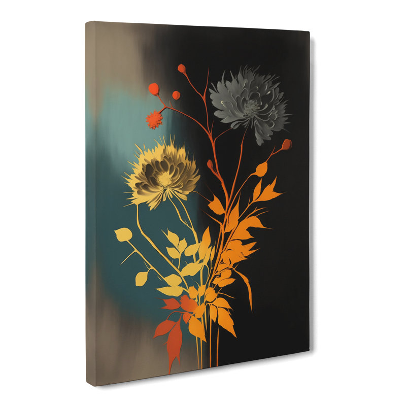 Hofstra Flowers Mid Century - Wrapped Canvas, 50cm H x 35cm W x 3cm D