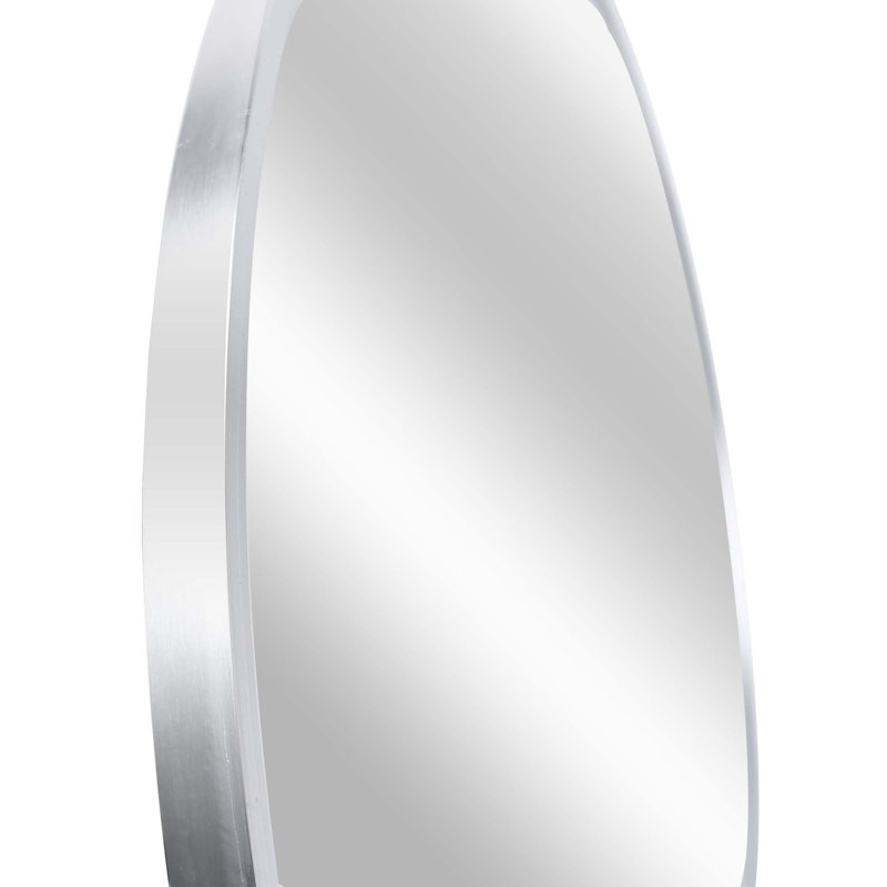 Miroir mural Hermien, Argent, 30 po x 30 po, Rond