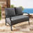 Charron Metal Outdoor Loveseat with Cushions and Wicker Decor-1178673493