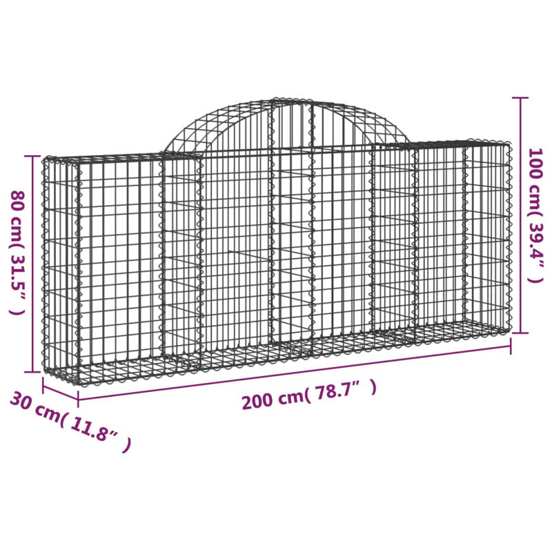 Clôture en métal argenté, H 3,3 pi x l 6,6 pi x P 1 pi