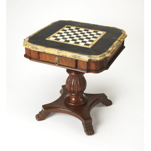 Walnut Parquetry Coffee Table with Reversible Chess Board-06