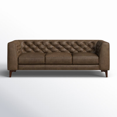 Peale 89'' Full-Grain Genuine Italian Leather Sofa