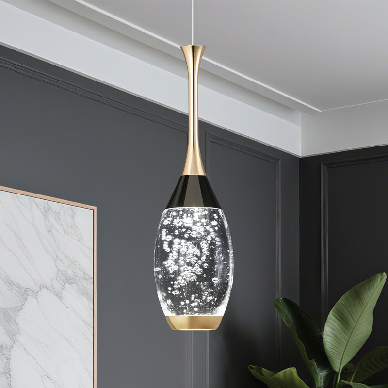 Luminaire suspendu moderne en cristal Illona, Une lumière