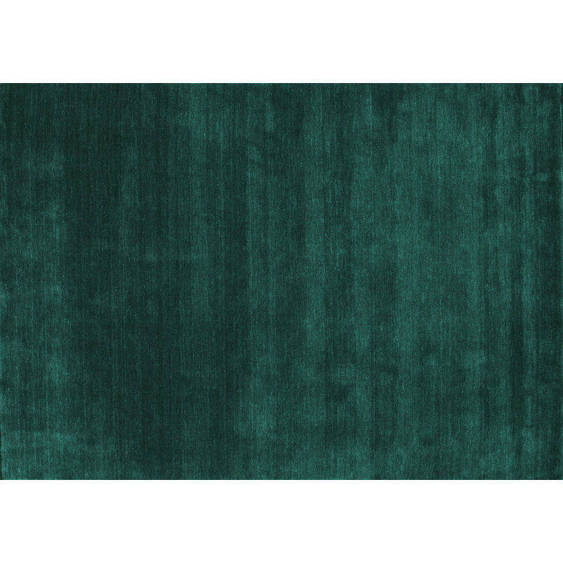 Jaquarion Solid Color Machine Woven Polyester/Chenille Area Rug in Teal, Rectangle 2' x 3'