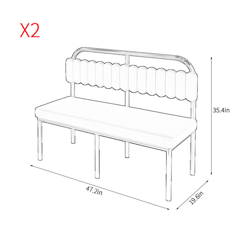 Banc de rangement pour restaurant Retro Light Luxury, Orange