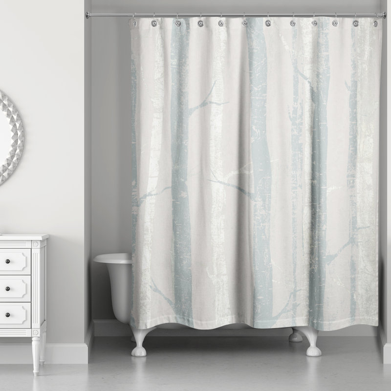 Rideau de douche simple Andrae, Bleu