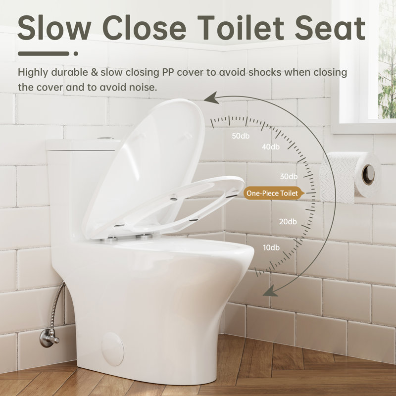 SUPERFLO Toilet with 1000 Gram Map Flushing, Elongated Modern Toilet ...