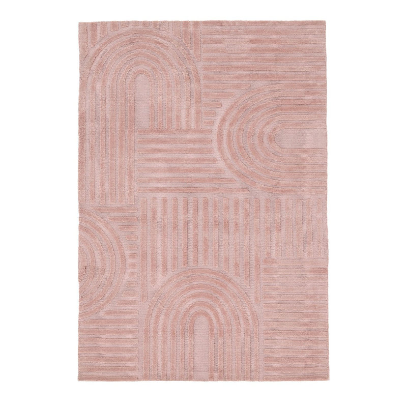 Handcrafted Microfibre Rug in Peach, Rectangle 200 x 290cm