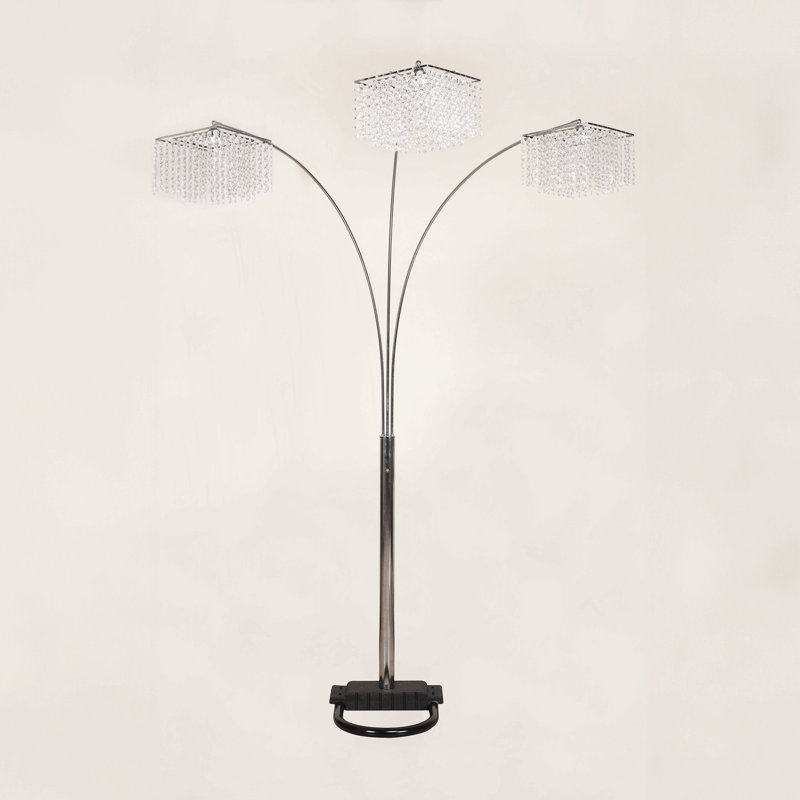 1Pc Modern Design Classic Luxury Sleek Multi-Head Floor Arc Lamp Crystal-Like Accents Drape Living Room Curve Lamp