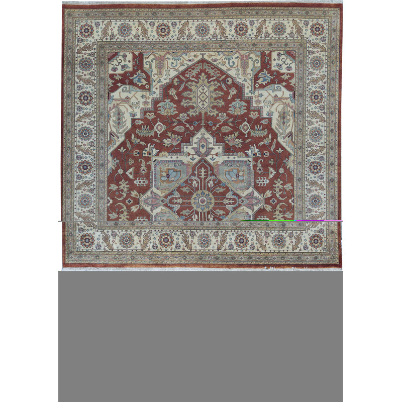 Tapis rouille et ivoire noué à la main de haute qualité