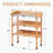 30X14.535.5 Three - Layer Solid Wood Potting Table With Metal Top, Outdoor Work Bench For Garage And Diy Projects, With Built In Hooks Adjustable Feet Functionality 30.5L 14.6W 35.5H Tier Gardening