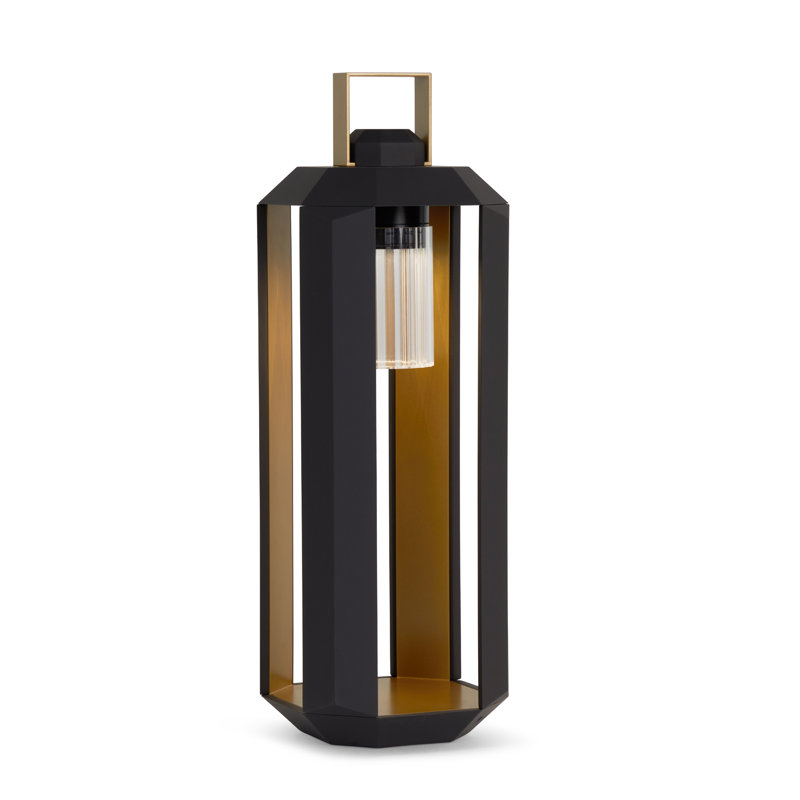 Cube Outdoor Battery Lamp, 28.3" H x 9.6" W x 9.6" D, Dark Bronze