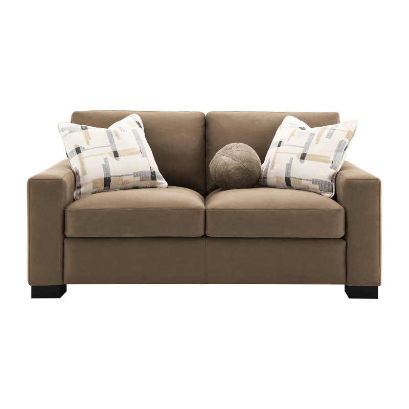 Suède brun, structure intérieure en bois, 3 coussins, poids de 107,29 lb, hauteur des accoudoirs de 24 po, largeur de l'ensemble de 39,8 po, capacité de 440 lb en suède, fabrication en contreplaqué, profondeur du dossier de 39,55 po, cadre