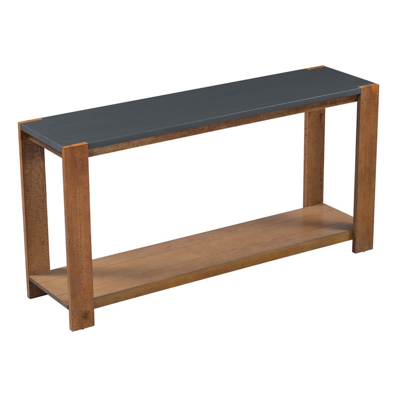 Uniquely Designed Oak Veneer Console Table with Distinctive Side Shapes, Suitable for Entryway, Hallway, Living Room, Foyer, Corridor