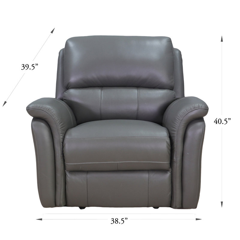 Fauteuil inclinable électrique Kairat, Cuir véritable gris acier Etasha