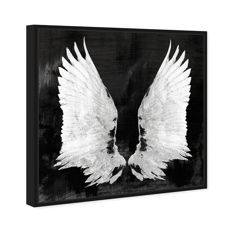 " My Night Wings " Painting Print, 20" H x 20" W x 1.5" D, Black