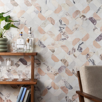 Pledge 12.83 In. X 12.83 In. Polished Marble Luxury Mosaic Floor And Wall Tile (1.14 Sq. Ft. / Each)