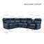 Ensemble de salon Emlin 6 pièces, 3 fauteuils inclinables électriques, canapé d'angle inclinable en cuir, appui-tête et soutien lombaire électriques-2090478982-2093186462