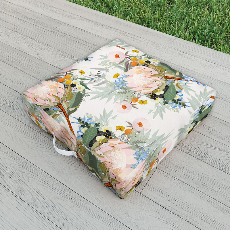 Indoor / Outdoor Floral Floor Pillow