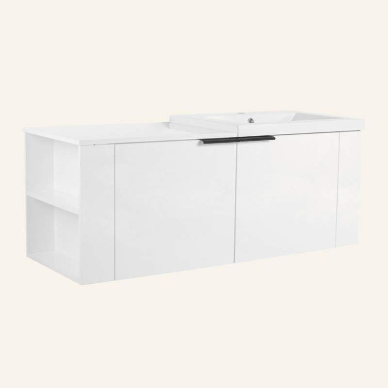 Ensemble de meuble-lavabo pour salle de bain 48 po pour grand espace, Blanc