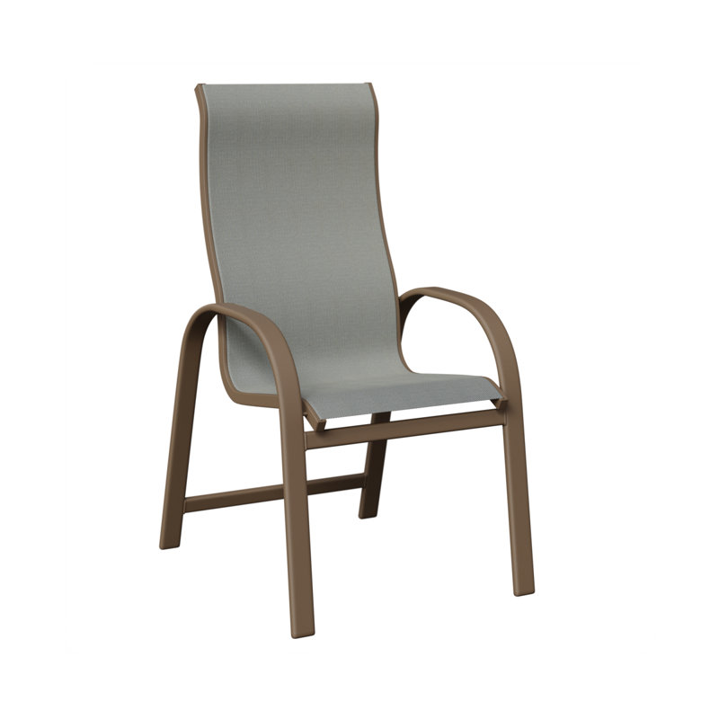 Chaise de salle à manger à haut dossier en argile Amma, Ardoise Nova, Argile d'aluminium