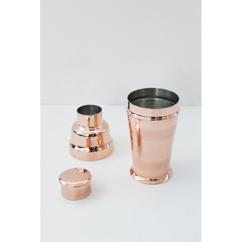 Vintage-Inspired Copper and Brass Cocktail Shaker