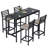 5-Piece Outdoor Patio Bar Set, 50" Rectangular Counter Height High Top Table & 4 Cushioned 41" Metal Stools, Bar Table and Chairs for Poolside, Balcony, Backyard-1267032519