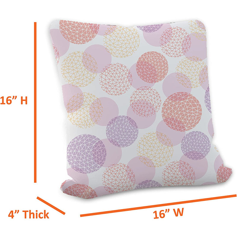 Indoor/Outdoor Square Throw Pillow Cover, Printed Cushion Cover, 40.6cm x 40.6cm