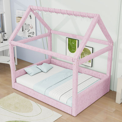 Full Upholstered House Daybed with LED Light