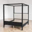 Lit plateforme à baldaquin en bois, tête de lit rembourrée, style ferme moderne, chambre-92568553-92568566