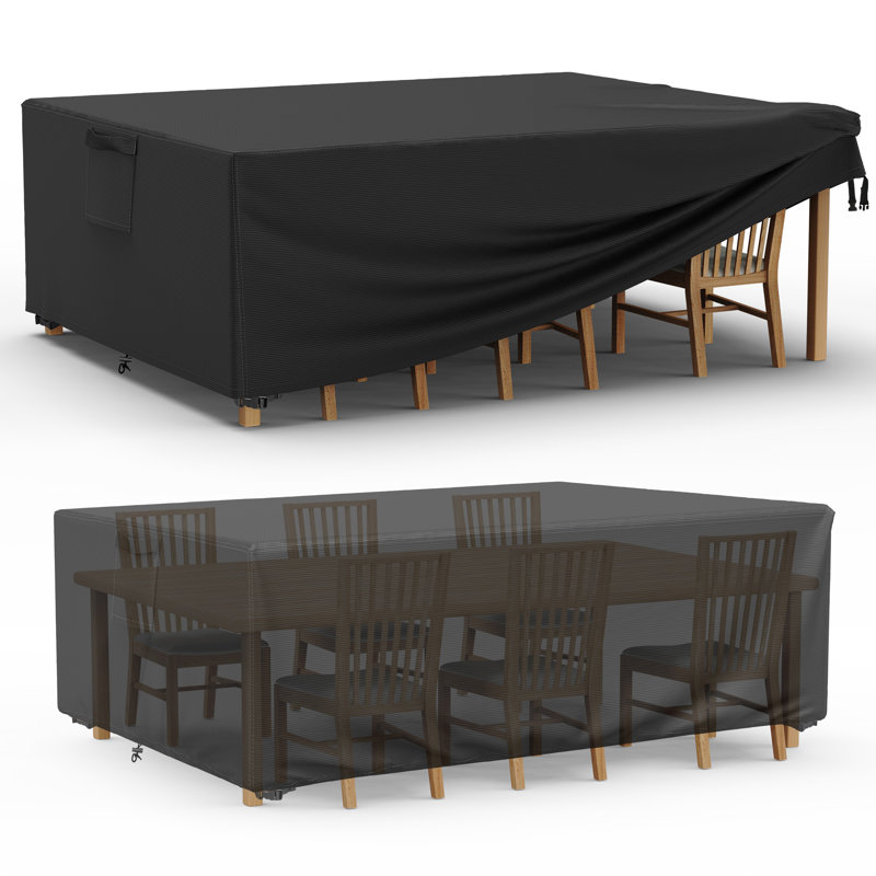 Waterproof Patio Furniture Cover For Outdoor Table And Chairs Set, Black
