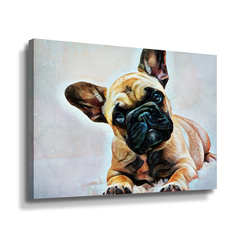 «Fawn French Bulldog Puppy Pose» par Aldridge, impression sur toile, Toile tendue, H 8 po x l 10 po x P 2 po