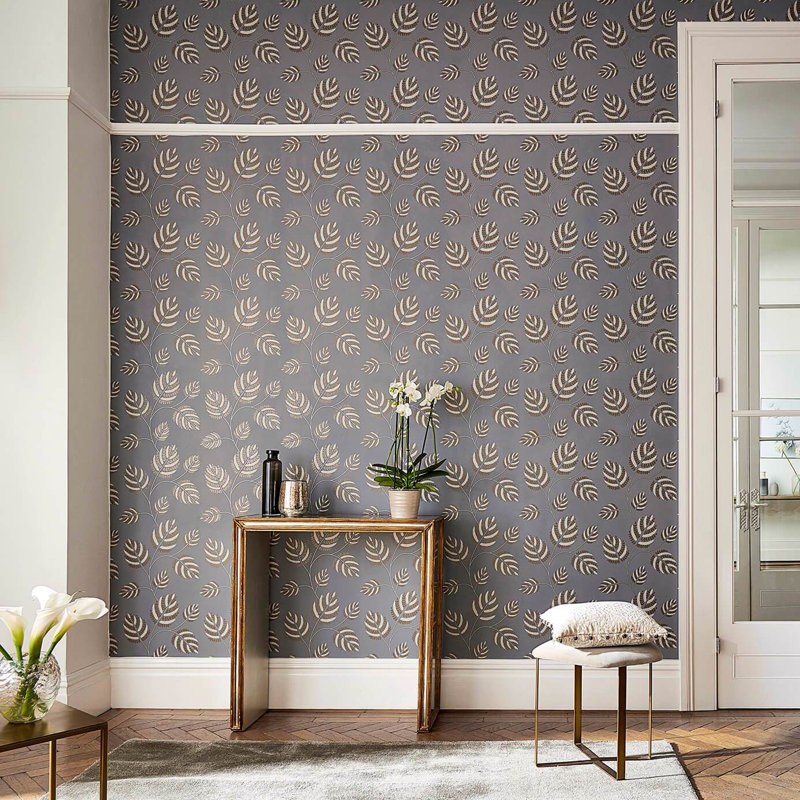 Marbelle 10.05m x 68.6cm Wallpaper Roll, French Grey/Brass