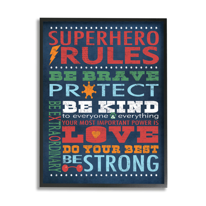 " Superhero Rules ", 14" H x 11" W x 1.5" D