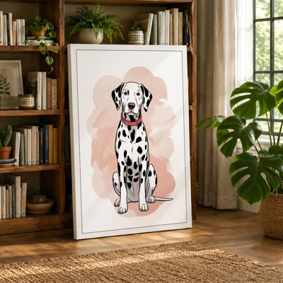 Dalmatian in Pink Modern - Wrapped Canvas