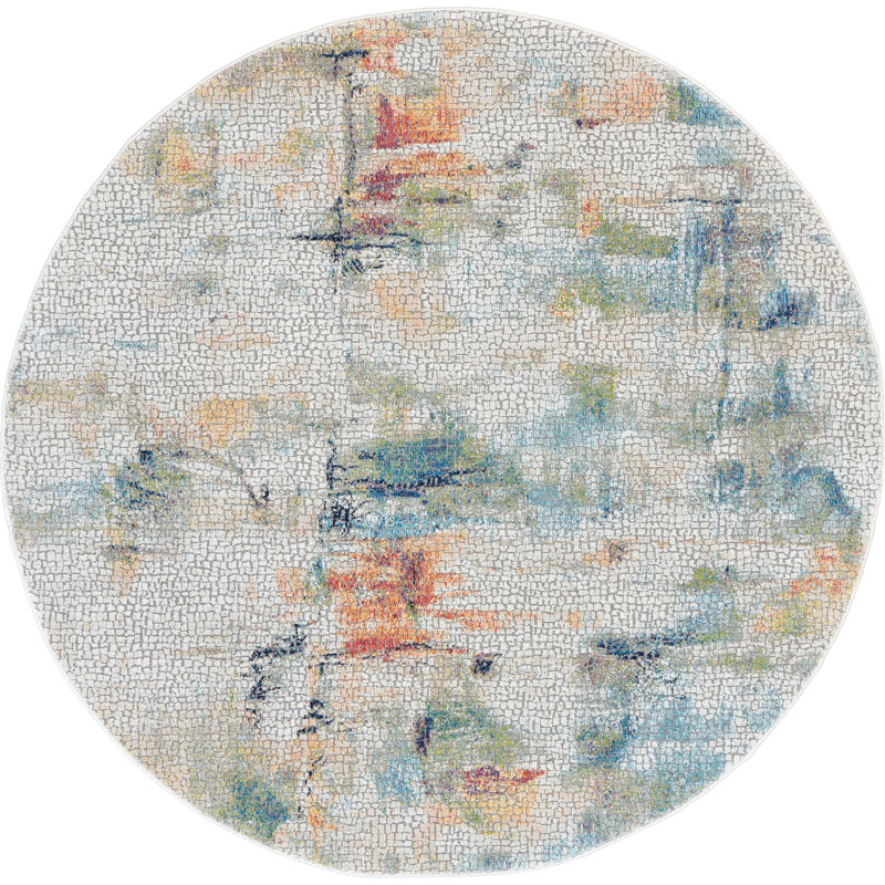 Hitton Abstract Area Rug, Round 122 x 122cm