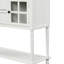 Console avec buffet et tablette inférieure, armoire de rangement en bois / verre Farmhouse (blanc)-1962623686