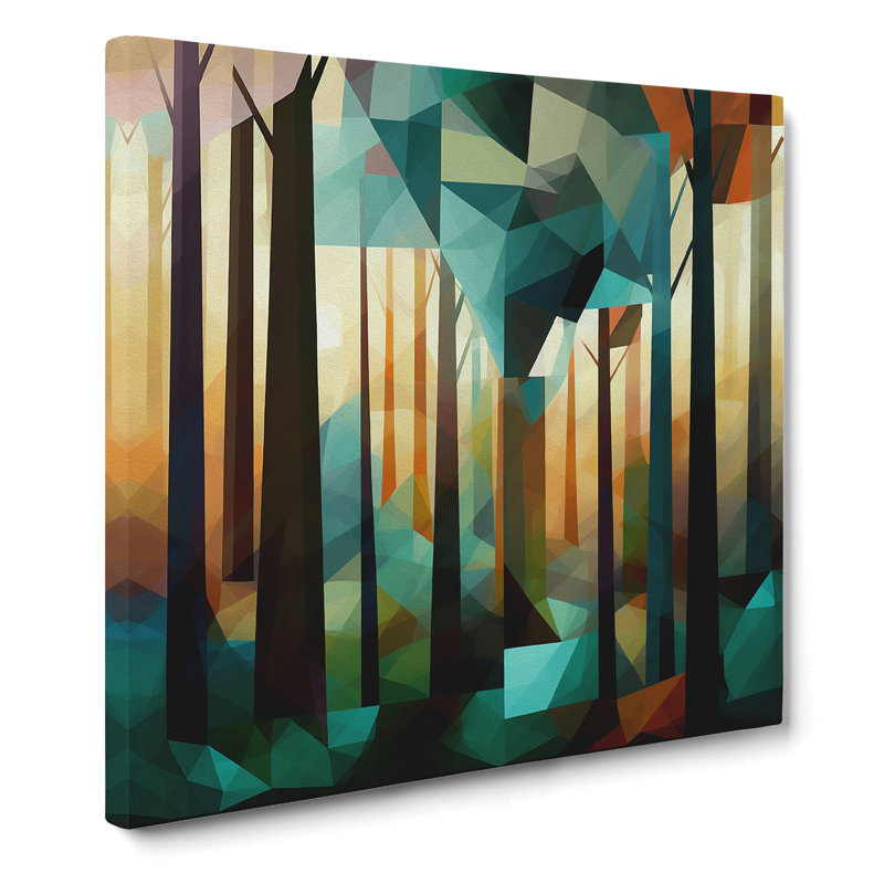 Forest Cubism No.4 - Wrapped Canvas, 50cm H x 50cm W x 3cm D