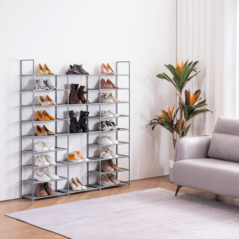 50 Pair Shoe Rack, Gray