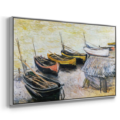 Bateaux sur la plage, 1883, reproduction d'art sur toile