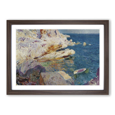 Sea Cliffs by Joaquin Sorolla Y Bastida - Framed Print