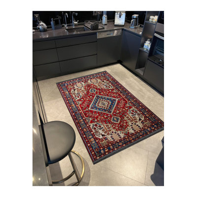 Tapis décoratif rétro multicolore rétro bourgogne